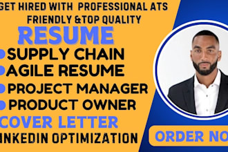write agile resume expert scrum master, product owner  supply chain specialist