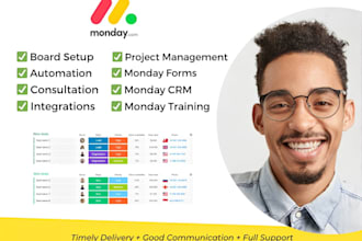 setup, integrate monday CRM, asana,clickup, trello,integration, zapier, workflow