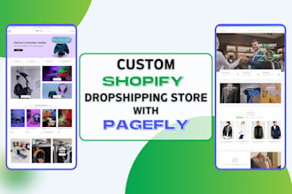 design redesign shopify dropshipping online store, pagefly website developer