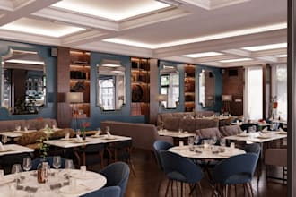 do 3d restaurant, coffee shop, cafeteria, eatery, lounge and renovation