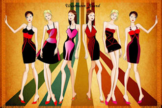 design an apparel collection with realistic fashion figure illustration