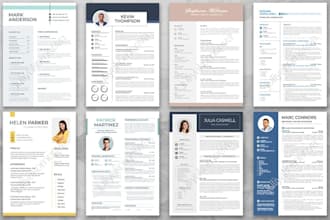 make a professional resume design or a modern cv template