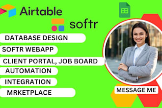 build softr webapp, client portal, marketplace, job board, airtable automation