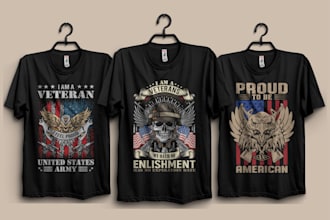do USA veteran, army and military graphic tshirt design