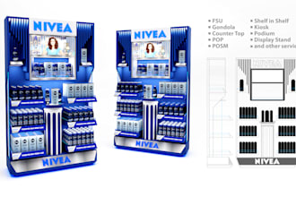 do creative 3d product display, fsu, retail and gondola