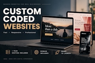 build a custom coded business website with hosting and domain