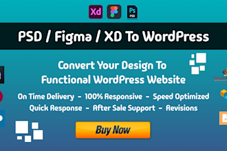convert your figma or PSD to a responsive wordpress website