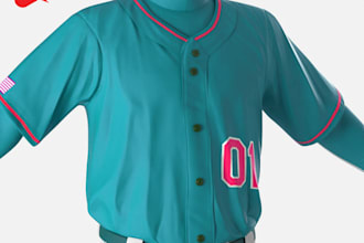 baseball jersey 3d realistic design renders