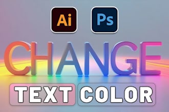 logo edit, modify, vectorize, change text, color of anything