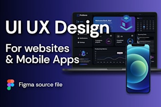 create UI UX designs for web site and mobile apps