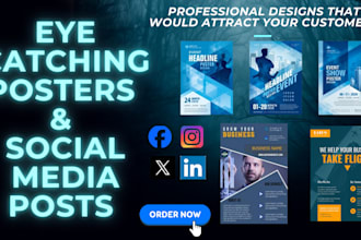 create eye catching posters, social media posts  using canva
