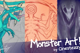 draw monster art for you