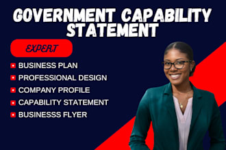 design government capability statement, government contract, and flyer design