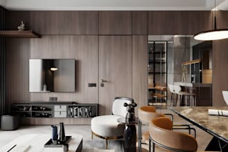 create minimalistic 3d interior design and render