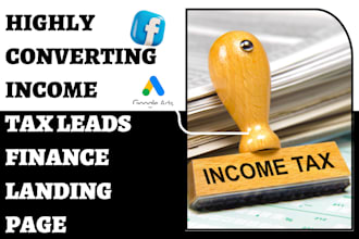 generate income tax leads tax finance landing page tax leads