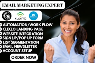 setup newsletter using klaviyo,mailchimp and getresponse