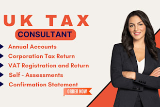 prepare UK company accounts, corporation tax return ct600, vat, sa100, close ltd