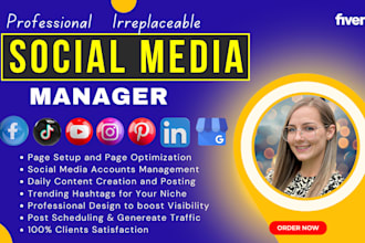 be your social media manager and content creator, social media marketing manager