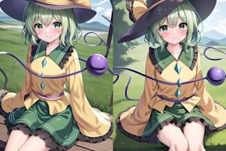 draw 2d vtuber model 2d anime model 2d vtuber avatar 2d anime character for rig