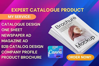 design poster, door hanger, sales sheet, one paper and b2b catalog design