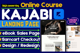 design online course ebook sales page samcart checkout kajabi landing page