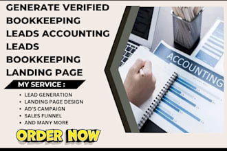 generate verified bookkeeping leads accounting leads bookkeeping landing page