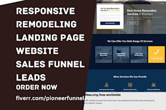 design remodeling landing page home renovation website hvac sales funnel leads