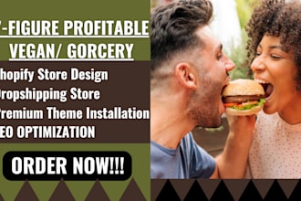 do design and dropshipping of vegan eco friendly grocery products shopify store