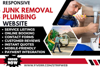 do hvac, plumbing handyman cleaning  junk removal website construction website