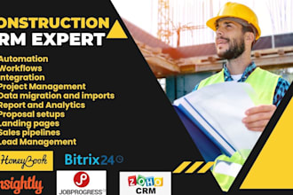 set up insightly honeybook bitrix24 jobprogress zoho construction crm
