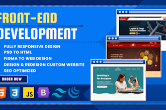 create frontend website design using bootstrap, psd to html