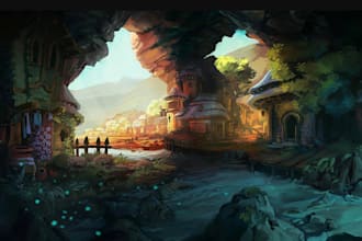 do 3d environment design, 2d environment art, 3d game environment design