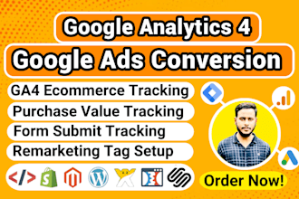 setup google analytics 4, ga4 ecommerce tracking, conversion tracking by GTM
