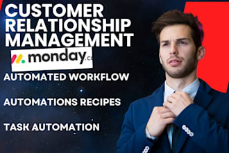 setup monday CRM automated workflows automation recipes task automation reminder