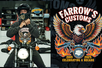 create custom vintage vector t shirt designs for events car clubs and brands