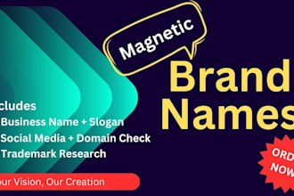 create catchy brand names, business name ideas and slogans for your new venture