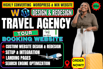 build a converting travel agency website on wordpress, wix for effective booking