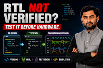 design verilog or vhdl rtl with testbench and simulation