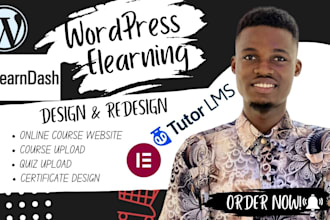 develop wordpress online course website learndash tutor lms course upload