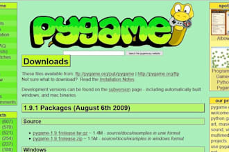 develop a 2d python and pygame project