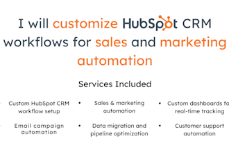 customize hubspot CRM workflows for sales and marketing automation