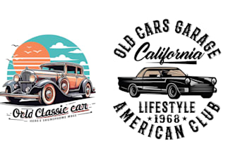 design custom classic car vector logo