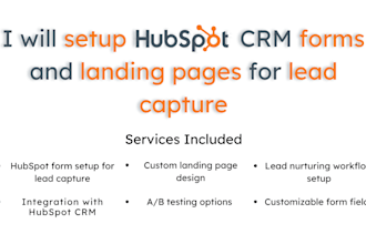 setup hubspot CRM forms and landing pages for lead capture