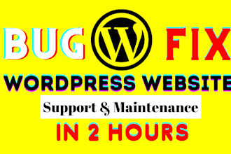 wordpress bugs fix, errors, issues and maintains websites