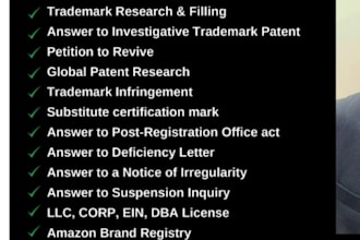 do patent search and trademark check in UK, US, europe,