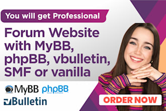 build a forum website, online community with vbulletin, xenforo, phpbb, mybb