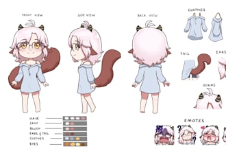 make a character reference sheet of your oc