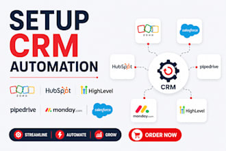 setup zoho CRM, hubspot, gohighlevel, salesforce CRM automation