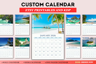 do etsy digital planner, custom digital planner and calendar