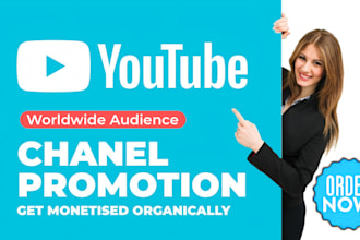 do organic youtube channel or video promotion for monetization